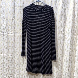 Striped Bluek and White Women's Dress